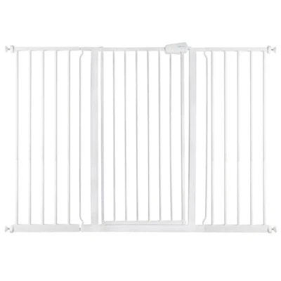 Image of Safetots Extra Tall Metal Safety Gate Pressure Fit, 139.8cm 147.4cm, White, 104cm in Height, Stair Gate, Baby Easy Installation