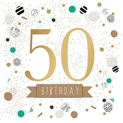 Image of Portfolio, Sara Miller London Jaz and BAZ Birthday Card Fizzy 50th