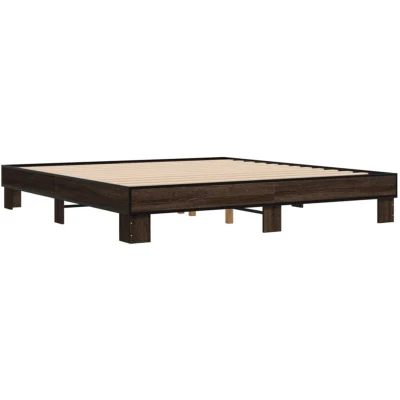 Image of vidaXL Bed Frame without Mattress Brown Oak 160x200 cm