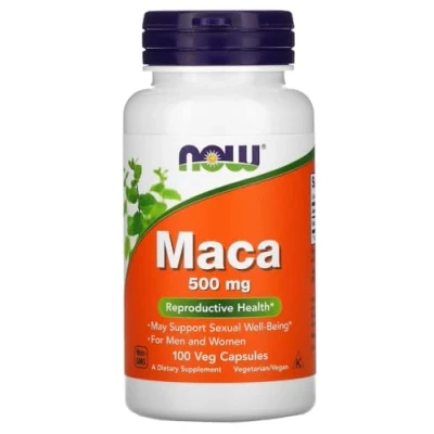 Image of Now Foods Maca 500mg Herbal Support for Vitality &amp; Reproductive Health 100 Vcaps