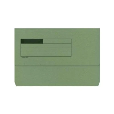 Image of Foolscap Document Wallets 285gsm, Assorted Colours, Pack of 50 Folders (Green)