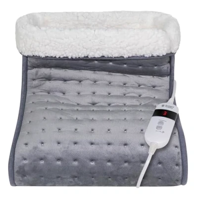 Image of Russell Hobbs Electric Foot Warmer for Feet in Grey with 3 Heat Settings, Removable Sherpa Lining &amp; Remote Control, Overheat Protection Timer, 2 Year Guarantee RHHSL1001