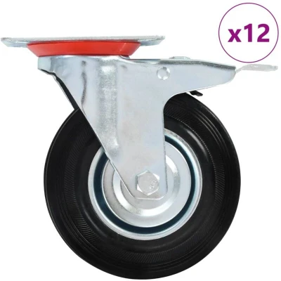 Image of vidaXL 12 pcs Swivel Casters 125 mm