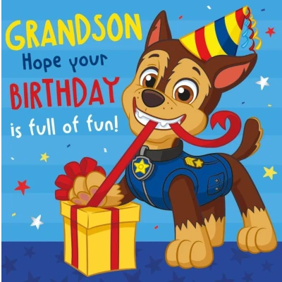 Image of Grandson Birthday Card, Paw Patrol Card Patrol, Happy