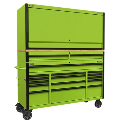 Image of Sealey Superline Pro 15 Drawer 1549mm Mobile Trolley with Wooden Worktop and Hutch 2 Riser