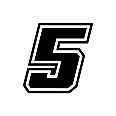 Image of 4R Quattroerre.it 13375 Racing Number 5 Moto GP, Black, 10 x cm