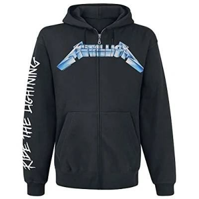 Image of Metallica Ride The Lightning Men Hooded Zip Black S, 70% Cotton, 30% Polyester, Regular