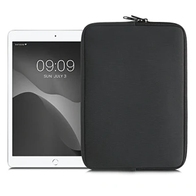 Image of kwmobile Neoprene Pouch Compatible with 9,7&quot; 11&quot; Tablet Universal Sleeve Case Cover Zipper for Dark Grey