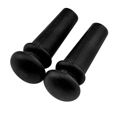 Image of Musiclily Slotted Ebony Acoustic Guitar Endpin, Black (2 pieces)