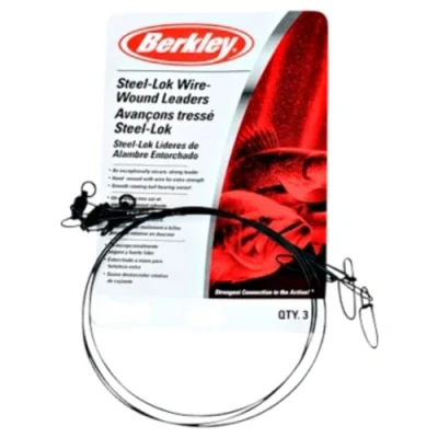 Image of terminal tackle berkley mc mahon steelon wire wound small pack of 3 23cm 20lbs