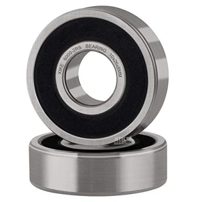 Image of XIKE 6000 2RS Sealed Ball Bearings 10x26x8mm, Chrome Steel｜Pre lubricated｜Double Rubber Seal｜6000RS Deep Groove Bearings, Pack of 2.