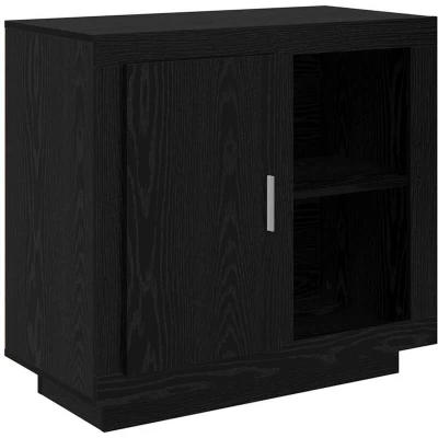 Image of vidaXL Sideboard Black oak 40 x 80 75 cm Engineered wood