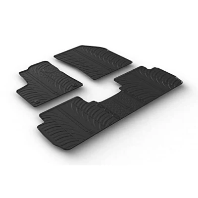 Image of GLEDRING Set of rubber mats compatible with Peugeot 5008 5/2017 (T profile 5 pieces + mounting clips), black