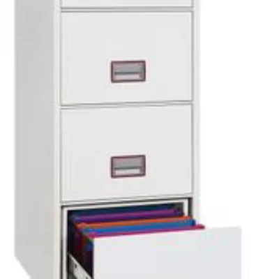 Image of Phoenix FS2274K Vertical Fire File 4 Drawer Key Lock White
