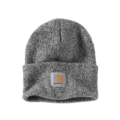 Image of Carhartt Unisex, Knit Cuffed Beanie, Black/White, One Size