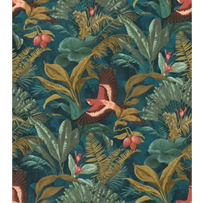 Image of Eden Blue Wallpaper 53cm x 10.05m