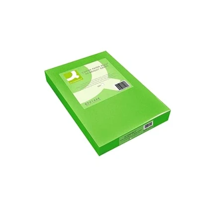 Image of Q Connect Bright Green Coloured A4 Copier Paper 80gsm Ream (Pack of 500) KF01429