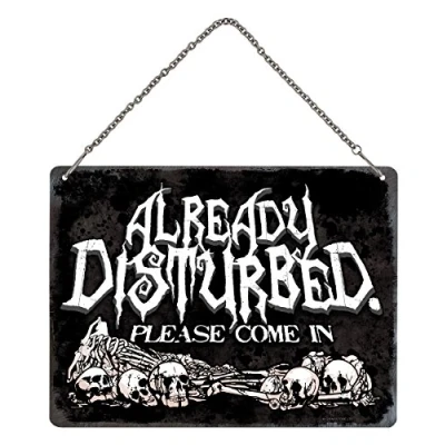 Image of Grindstore Already Disturbed Mini Tin Sign, Multi Colour, 15 x 20 0.1 cm