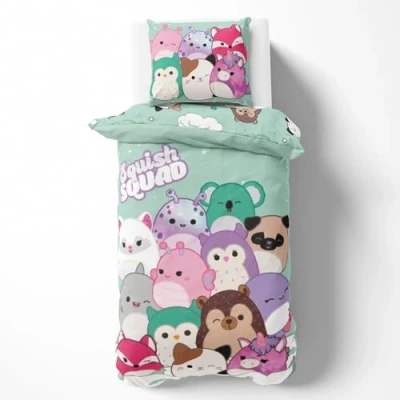 Image of Squishmallows Bed Linen 135 x 200 cm 80 Cotton · Children&#039;s Teenager Bedding Cuddly Toys Trend with Koala, Unicorn, Fox etc. 2 Pieces