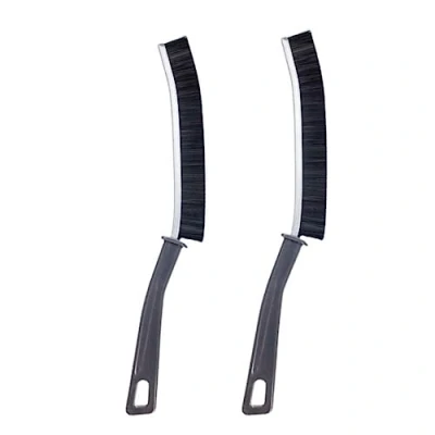 Image of 2pcs Crevice Cleaning Brush Gap Window Groove Brush, Tiny Detail Cleaner Scrub for Bathroom, Kitchen, Tile (2pcs Black)