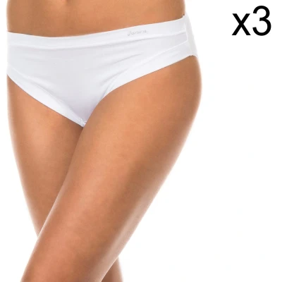 Image of Janira Womens Pack 3 Mid waist panties with inner lining 1031184 women White Size Large