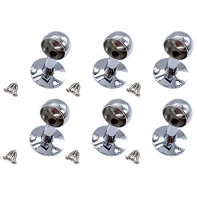 Image of Wardrobe Rail Drop End Bracket Suit 25mm Diameter Polished Chrome Pack of 6