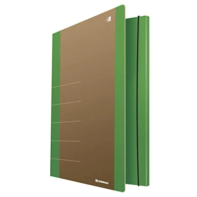 Image of Cardboard Folder with Elastic Band DONAU Life 500gsm A4 Green/Document Archiving/Type 3 flap/Kind Eraser/Material Cardboard/Colour Green/Format / Weight (g/m2) 500