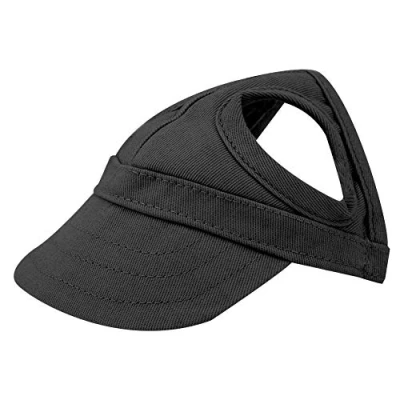 Image of Fdit Pet Dog Cat Baseball Outdoor Cap Sunbonnet Adjustable Stripe Summer Travel Sport Hat (S Black)