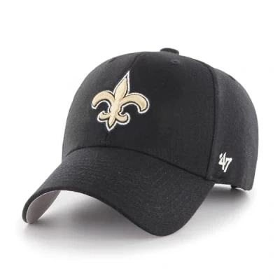 Image of 47 NFL New Orleans Saints MVP Unisex Baseball Cap, Adjustable Hook &amp; Loop Strap, Team Logo, Colour Black