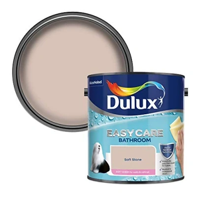 Image of Dulux 500001 Easycare Bathroom Soft Sheen Emulsion Paint for Walls and Ceilings Stone 2.5L