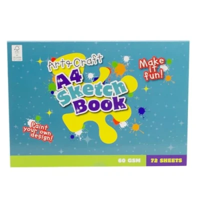 Image of Carousel Home Kids A4 Art &amp; Craft Sketchbook Artist Sketch Pad with 72 Sheets Drawing Paper 60gsm White Sketching Book 29.5x21cm