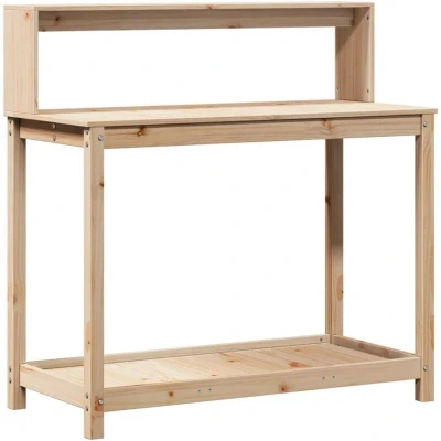 Image of vidaXL Potting Table with Shelves 108x50x109.5 cm Solid Wood Pine