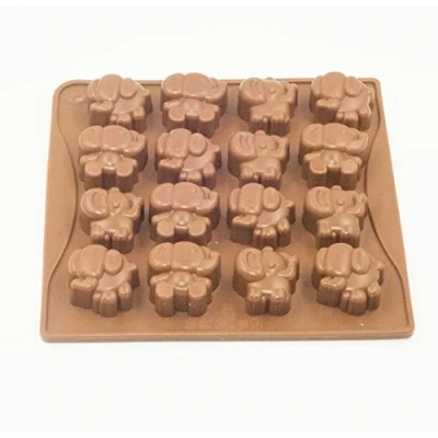 Image of Selecto Bake 16 Cavity DIY Silicone Baking Moulds Elephants Shaped Pans Candy Molds Chocolate Mould Ice Cube Trays