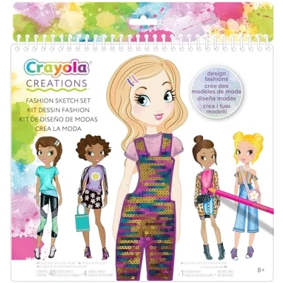 Image of CRAYOLA Creations 04 1178 Super Colouring Album I Love Fashion Create Creative Activity and Gift for Girls from 8 Years