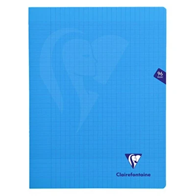 Image of Clairefontaine Ref 323361C Mimeys Side Stapled Notebook (96 Pages) A4+ Size, Polypro Cover, 90gsm Brushed Vellum Paper, Séyès Ruling Blue Cover