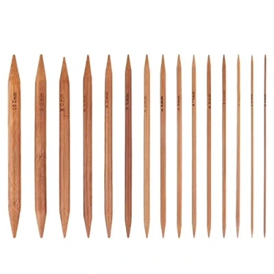 Image of Bamboo Knitting Needles Set, Double Pointed Carbonized for Handmade Creative DIY (75pcs)
