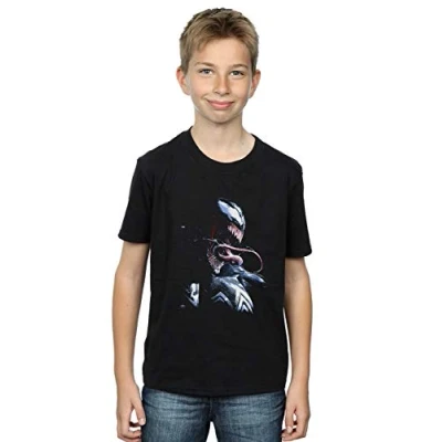 Image of Marvel Boys Venom Painting T Shirt Black 5 6 Years