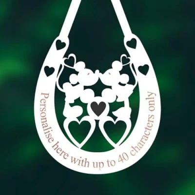Image of Personalised Wooden Horseshoe. Wedding Keepsake Gift. Bridal Lucky Keepsake. AGiftForYouUK. WH6