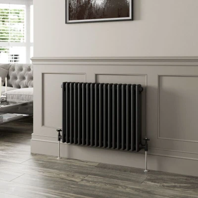 Image of Park Lane Traditional Colosseum Triple Bar Column Radiator Black 300 x 830mm