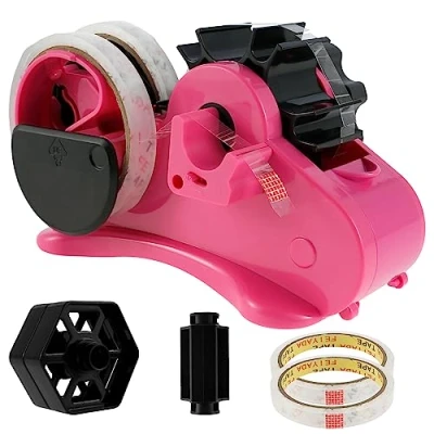 Image of Heat Tape Dispenser Sublimation with Pen Holder, Non Slip Multiple Roll 2 Tapes, Portable Cut Dispenser, Compact for Transfer Office