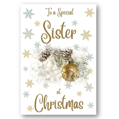 Image of Second Ave Sister Christmas Gold Bauble Xmas Holiday Festive Greetings Card