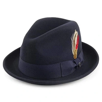 Image of Jaxon &amp; James Crushable Blues Trilby Hat Navy Blue S