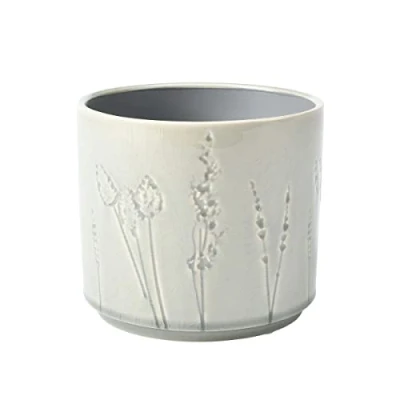 Image of Burgon &amp; Ball Provence Glazed Flower Pot, Large, Grey