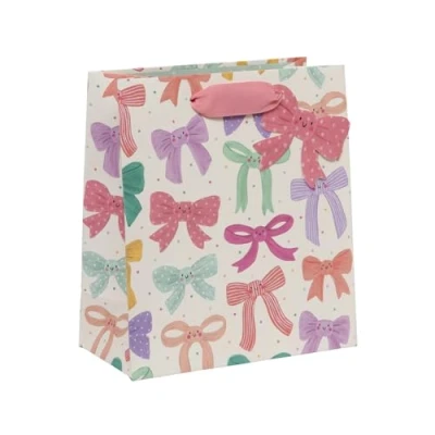 Image of Glick Medium Gift Bag, Bow Babes, 225 x 200 100 mm, Luxury Recyclable Bag for Birthdays &amp; Celebrations