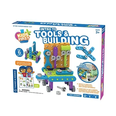 Image of Thames &amp; Kosmos Kids First Intro to Tools Building, Science Kit, Learning Resources for Mechanical Engineering Concepts, STEM Toys Experiments, Age 3+