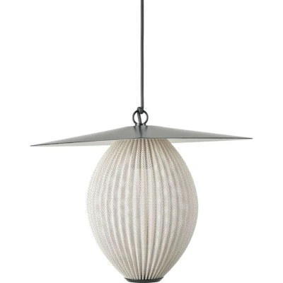 Image of GUBI Satellite outdoor hanging light, 45x27 cm, black/cream white