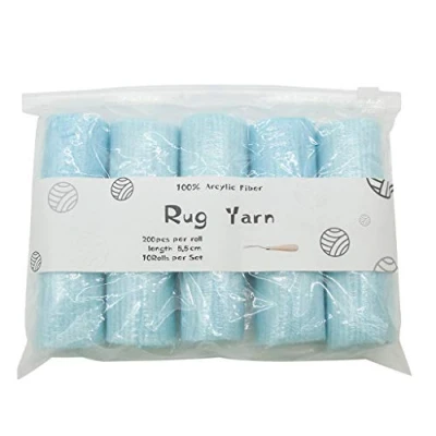 Image of Buwei 10 Rolls Pre Cut Latch Hook Yarn Threads for Making Pillowcases Blanket Rug DIY