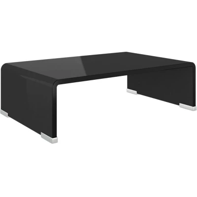 Image of vidaXL TV Stand/Monitor Riser Glass Black 40x25x11 cm