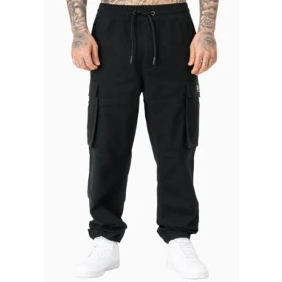 Image of Lonsdale Men&#039;s Mickley Cargo Trousers, Black/Grey, 3XL