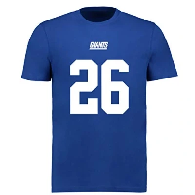 Image of Fanatics NFL New York Giants Saquon Barkley Name Number Graphic T Shirt Blue